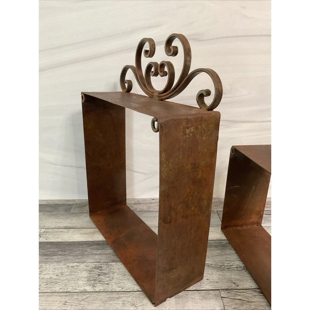 Vintage Wrought Iron Box Shelves Rustic Look. See Pic For Measurements